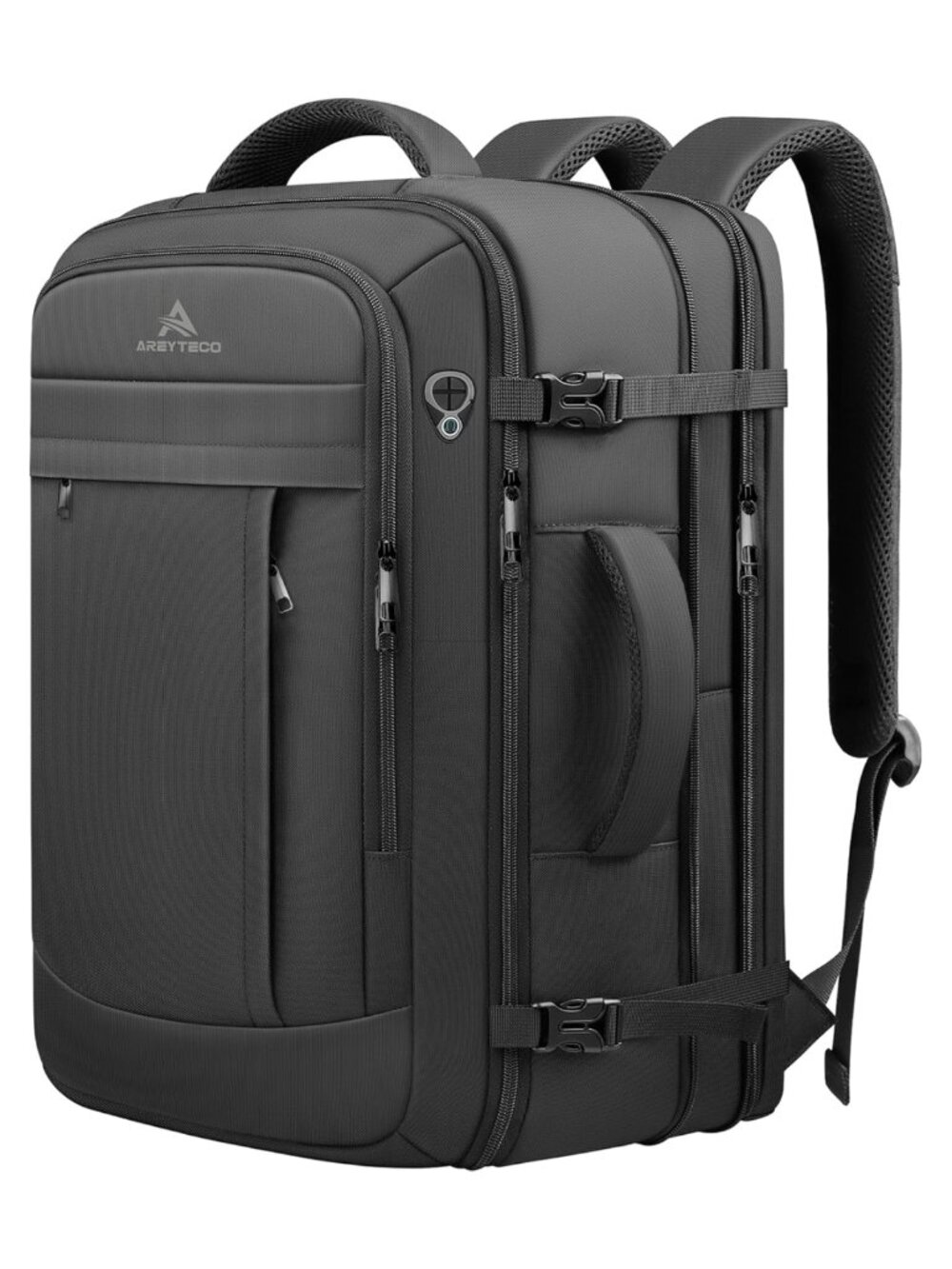 Expandable 50L Travel Backpack - Airline Approved, Fits 17" Laptop, Men Women